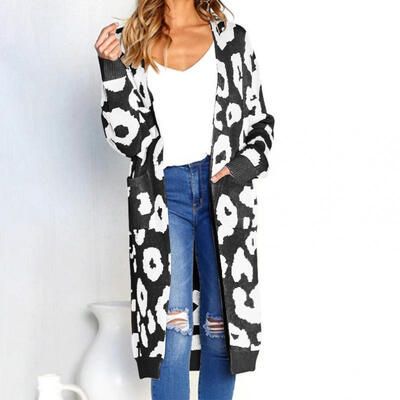 

Women´s Long Sleeve Cardigan Leopard Kimono Chiffon Jacket Blouse Top Outwear