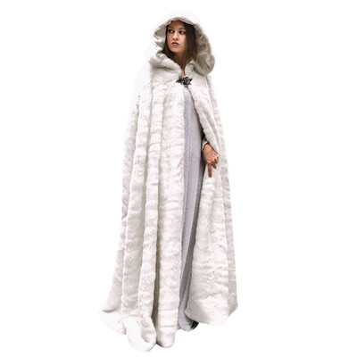 

Toponeto Women Winter Solid Colour Hooded Flannel Long Cape Long Sleeve Blouse Coat