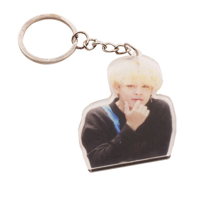 

CAR-TOBBY Kpop BTS Keychain Suga V TATA Acrylic Key Chain Keyring Bag Pendant