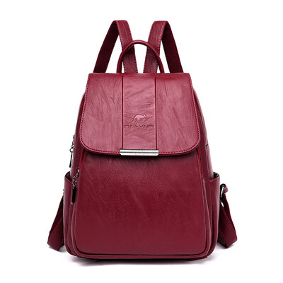 

Simple&stylish atmosphere backpack ladies 2019 new soft leather outdoor travel big backpack