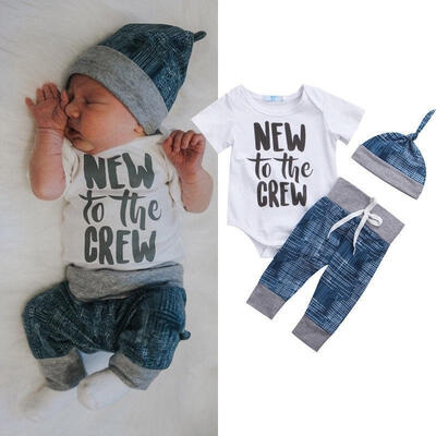 

Newborn Kid Baby Boy Girl Clothes Jumpsuit Romper Bodysuit Long Pants Outfit Set
