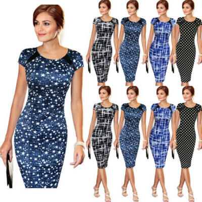 

Elegant Women Office Business Work Party Sheath Tunic Pencil Mini Dress
