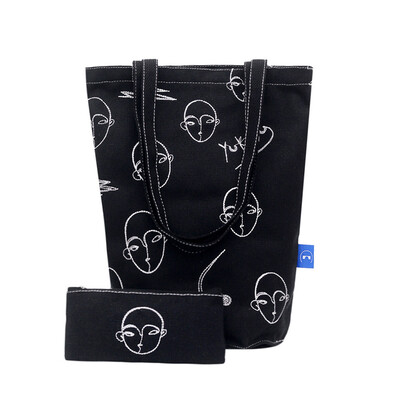 

Women Simple Canvas Tote Fashion Shoulder Bag Casual Printing Shopping BagsEco Large Capacity Handbag YJ
