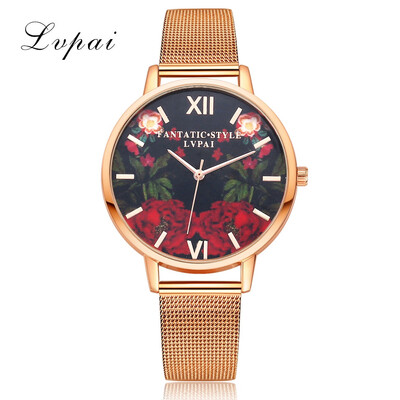

Hot Selling Womens Watches Rose PatternThin Disc Ladies Quartz Wristwatch Fashion Alloy Strap Clock Dress Gift Reloj Mujer50
