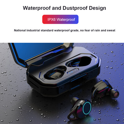 

X6 Pro BT V50 Stereo Earphone TWS-Wireless Headsets Mini In-Ear HIFI Sound Music Sports Earphones IPX6 Waterproof with Rechargeab