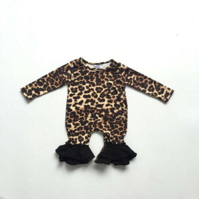 

Leopard Newborn Baby Girl Clothes Long Sleeve Romper Jumpsuit Bodysuit Outfits