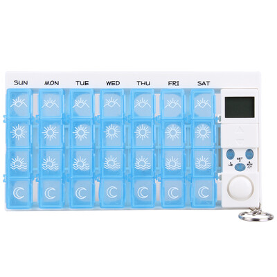 

28 Slots Weekly 7 Days Portable Pill Box Colorful Plastic Holder Pill Cases