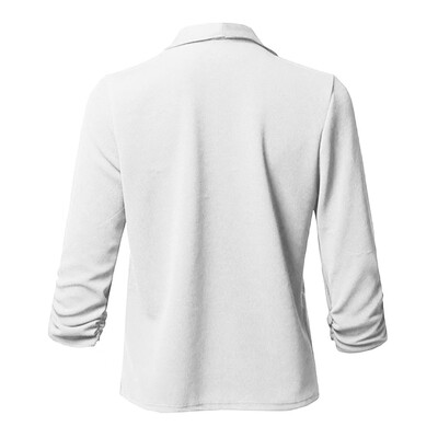 

Toponeto Womens Solid Open Front Cardigan Long Sleeve Blazer Casual Jacket Coat