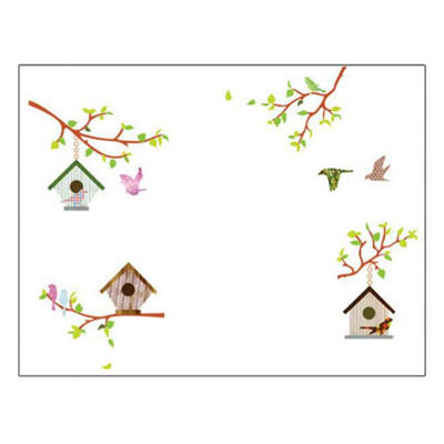 

Greensen Birds Cage Tree Branch Wall Decal Sticker Home Decor Art for Sofa TV Bedside Nursery Background