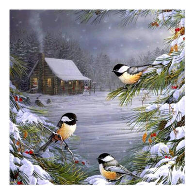 

Snow Bird House 5D Round Diamond Painting Embroidery DIY Cross Stitch Set