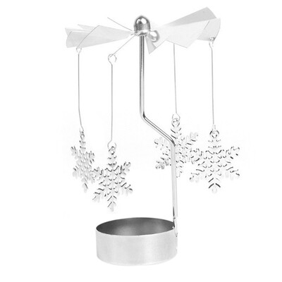 

Hot Spinning Rotary Metal Carousel Tea Light Candle Holder Stand Light Xmas Gift