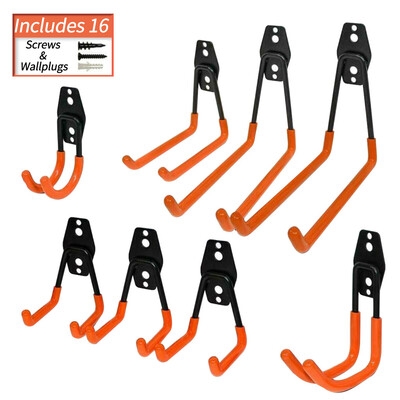 

〖Follure〗Heavy Duty Wall Hooks Steel Garage Hooks for Garage Rust Resistant 8-Pack
