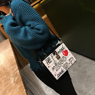 

AOILDLLI 2018 Fashion Letter Diamonds Pearl Rivet Box Shape Top-Handle Women Bags Casual Female Handbag