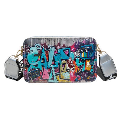 

Street Graffiti Women Leather Messenger Bags Zipper Casual Shoulder Purses