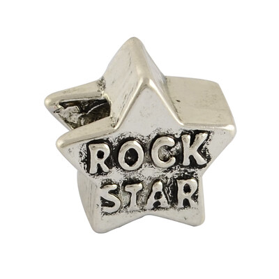 

Tibetan Style Alloy Star with Word European Beads Large Hole Beads Lead Free & Nickel Free & Cadmium Free Antique Silver