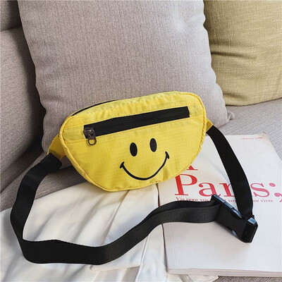 

Tailored Children Girls Smile Face Shoulder Messenger Bag Fashion Chest Bag Light Pockets