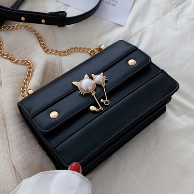 

Small fresh 2019 Korean version of the new foreign style chain shoulder small square bag color fashion Joker Messenger bag