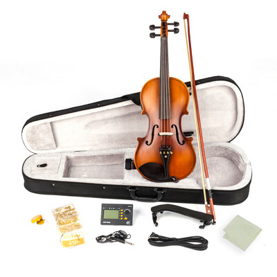 

Glarry 44 Full Size Matte Violin Solidwood Fitted Starter Kit for Adults Student with CaseShoulder Rest
