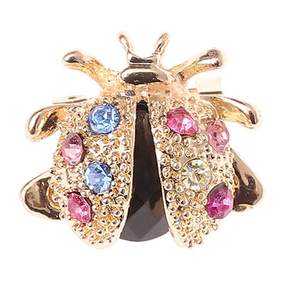 

1Pc New Small Ladybird Colorful Crystal Rhinestones Brooch Pins For Women Or Girls Free Shipping