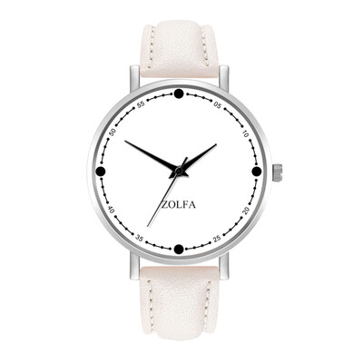 

Korean Style Women Watches Dot Dial Ladies Business Quartz Wristwatch Solid color Leather Strap Clock Gift Relojes Para Mujer