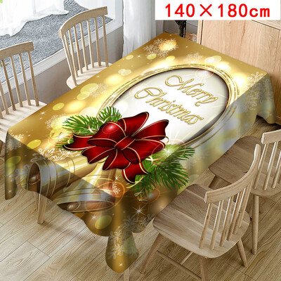 

Toponeto Christmas Tablecloth Print Rectangle Table Cover Holiday Party Home Decor