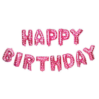 

16 Inch 13 Pieces Foil Letter Balloons Happy Birthday Party Decoration Kids Baby Blue Pink Birthday Balloons Event Supplies