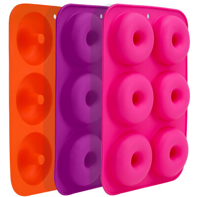 

Non-stick 6-Cavity Silicone Donut Baking Pan Set 2-Count