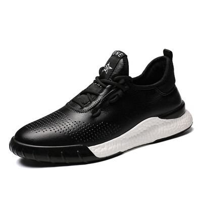 

2019 summer&summer new waterproof tide shoes sports shoes mens leather casual shoes summer Korean version of skid shoes
