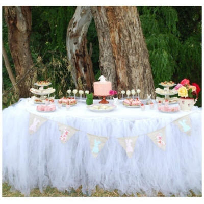 

New Tulle TUTU Table Skirt Tableware Wedding Party Baby Shower Birthday Decor