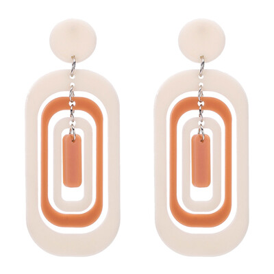 

personality epoxy Hollow for women Jewelry 2019 new fashion drop Earrings Vintage Double color out Dangle earrings