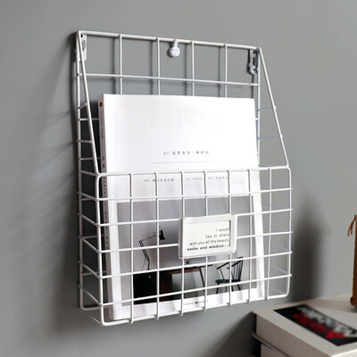 

Toponeto Simple Iron Wall-Mounted Hanging Rack Magazine Newspaper Storage Shelf Organizer