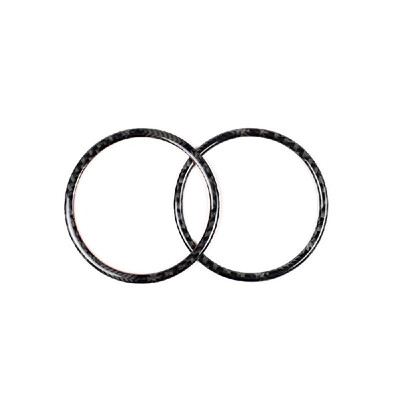 

Pair of Carbon Fiber Car Door Speaker Decor Ring Trim Sticker Fit for Ford Mustang 2015-2017
