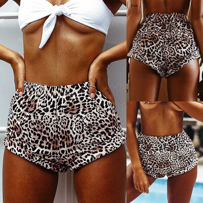 

Tailored Fashion Womens Casual Sexy Leopard Loose Mid Waist Pajama Pants Beach Shorts