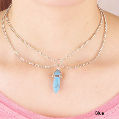 

Crystal Heart-shaped Pendant Alloy Creative Hexagonal Columns Pendant Short Paragraph Wild Fashion Crystal Necklace