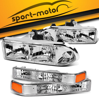 

FOR 98-04 CHEVY BLAZERS10 PAIR CHROME HOUSING AMBER CORNER HEADLIGHTLAMPS SET