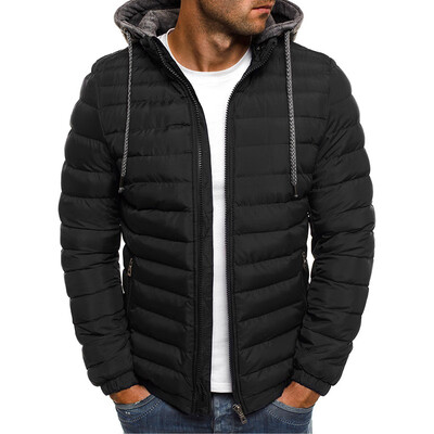 

Mens Fur Collar Down Cotton Coat Hooded Winter Thicken Casual Jacket Warm Parka