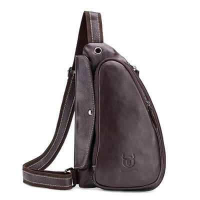 

BULLCAPTAIN Shoulder Packs Sports Men Genuine Leather Crossbody Chest Bags