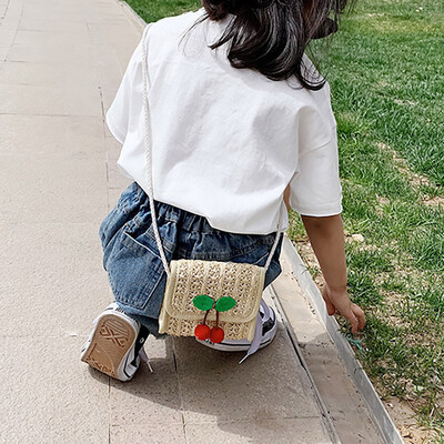 

Tailored Fashion Childrens Shoulder Messenger Weaving Bag Coin Purse Pack For Girls