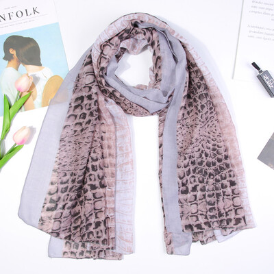 

Gobestart Women Ladies Snakeskin Print Chiffon Scarf Wrap Shawls Headband Soft Long Scarf