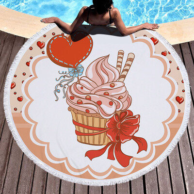 

Gobestart 1 PC Round Beach Pool Home Shower Towel Blanket Table Cloth Yoga Mat