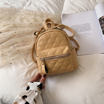 

New small fragrance rhombic embroidered line bag female 2019 new Korean version of the wild single shoulder slung fashion backpack