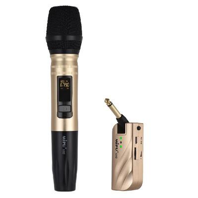 

UHF Dual Frequency Wireless Handheld Microphone Mic System 1 Receiver 2 Microphones for Karaoke Business Meeting Speech Home E