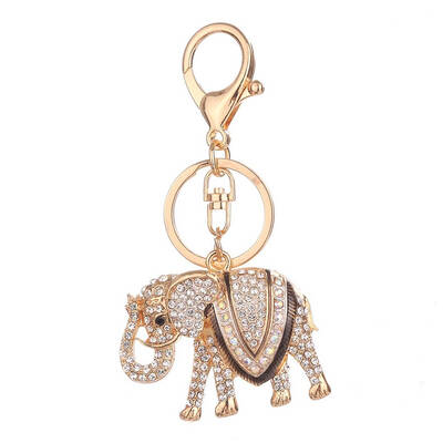 

Elephant Rhinestone Key Chains Keyring Girls Crystal Bag Pendant Jewelry Key Ring