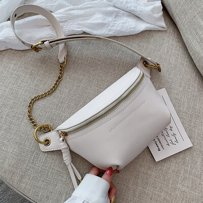 

Qiao Bani 2019 new South Korea ins fashion solid color simple chain bag wild chest bag shoulder diagonal female bag