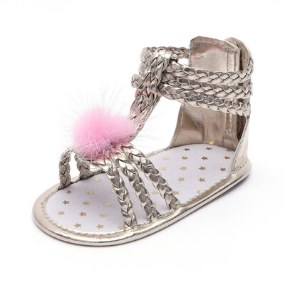 

Toddler Newborn Baby Girls Summer Roman Sandals Cute Ball Shoes Anti-slip Shoes