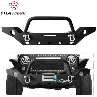

Rock Crawler Stubby Front BumperFog Light Hole fit Jeep Wrangler 2007-2018 JK