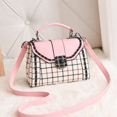 

Plaid fashion wild handbags handbags casual shoulder diagonal cross fairy small square bag