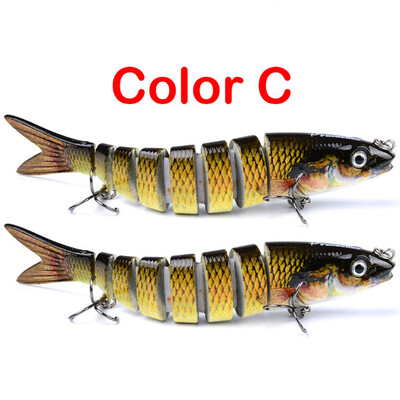 

Jointed Top Water Plastic Fishing Lure 3D Swimbait Artificial Bait Lure Hooks