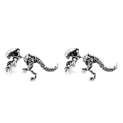 

2pcspairs Jewelry 3D Scary Monster Alien Stud Earring Black Color Dinosaur Fashion Earring For Women Men Halloween Gift