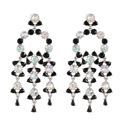 

2019 ZA Statement Long Crystal Drop Earrings for Women Wedding Geometric Big Trendy Dangle Earrings Boho Jewelry Wholesale